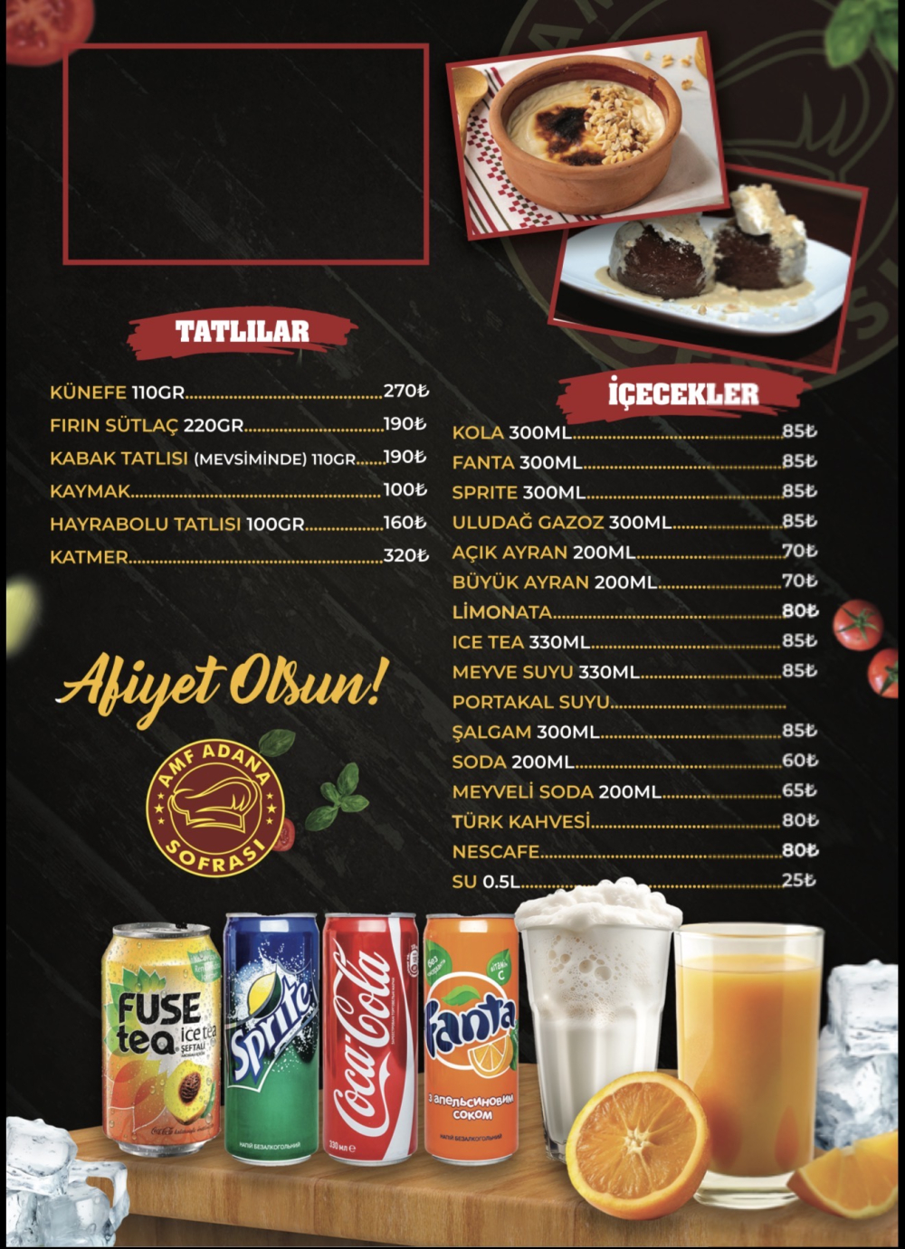 TATLILAR İÇECEKLER